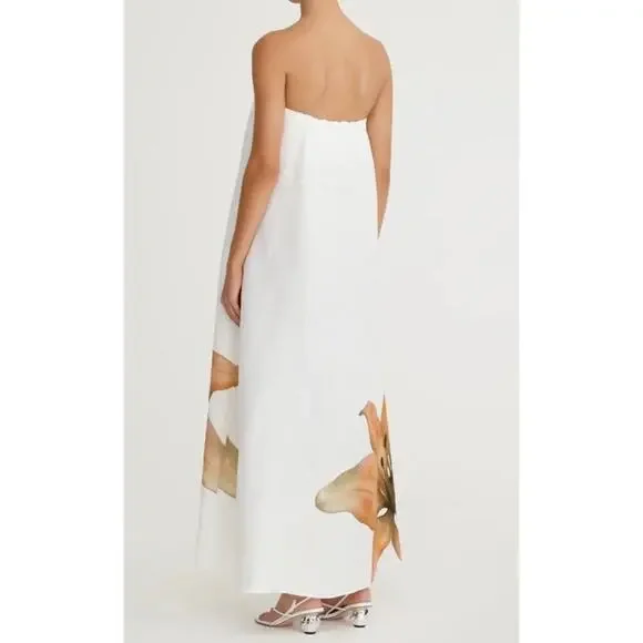 Significant Other Parisa Placed Floral Strapless 100%Linen Maxi Dress Size 6 NEW - Picture 3 of 15